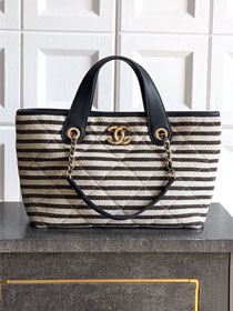 CC original raffia medium shopping bag AS6006 black