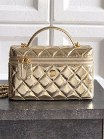 CC original shiny calfskin vanity with chain AP4385 gold