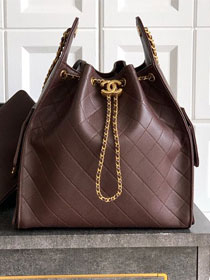 CC original grained calfskin 25 medium handbag AS5311 dark brown