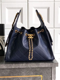 CC original grained calfskin 25 small handbag AS5293 dark blue