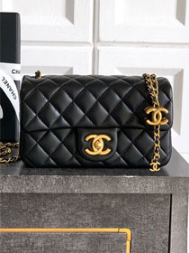 CC original lambskin small flap bag AS5759 black