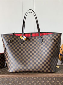 New Louis vuitton original damier ebene neverfull gm N41606 red