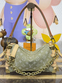 Louis vuitton original denim side trunk MM M27451 green