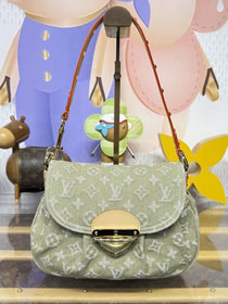 Louis vuitton original denim sunset bag M27210 green