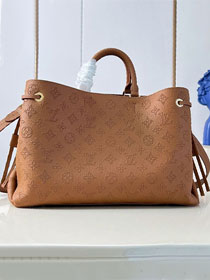 Louis vuitton original mahina leather bella tote bag M27443 brown