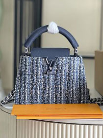 Louis vuitton original sequins capucines mini handbag M12949 blue