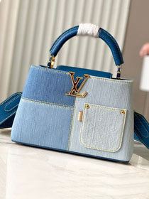 Louis vuitton original denim capucines BB handbag M27302 blue