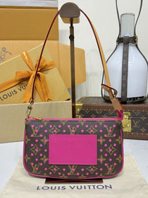Louis vuitton original monogram canvas pochette accessoires M29001 fuchsia