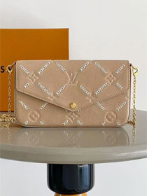 Louis vuitton original calfskin felicie pochette m29482 hazelnut