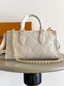 Louis vuitton original calfskin onthego east west M29487 white&blue