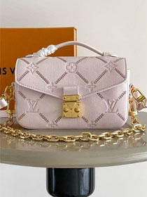 Louis vuitton original calfskin pochette metis east west handbag M29488 light pink