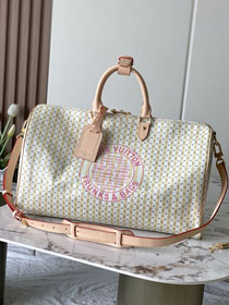 Louis vuitton original coated carryall keepall 45 M28678 yellow