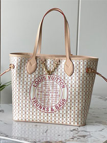 Louis vuitton original coated carryall neverfull mm M29483 nude rose