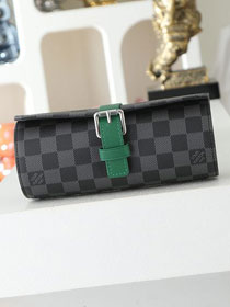 Louis vuitton original damier graphite watch case M40847 