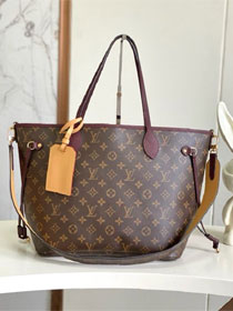 Louis vuitton original monogram canvas neverfull Inside out MM M28377 bordeaux