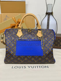 Louis vuitton original monogram canvas speedy soft 30 M29143 blue