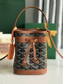 Goyard original canvas petit flot mini bucket bag GY0134 black&brown