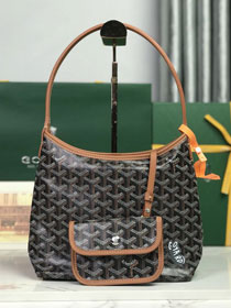 Goyard original canvas hobo boheme mini bag GY0143 black&brown