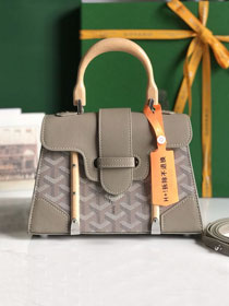 Goyard original canvas saigon structure mini bag GY0009 light grey