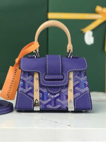 Goyard original canvas saigon structure nano bag GY0074 blueberry purple