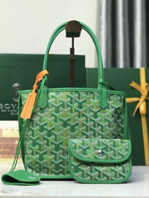 Goyard original calfskin&canvas reversible anjou mini bag GY0086 meadow green