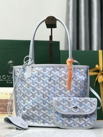 Goyard original calfskin&canvas reversible anjou mini bag GY0086 polar blue