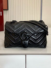 GG original calfskin marmont small shoulder bag 855371 black