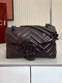 GG original calfskin marmont small shoulder bag 855371 dark brown