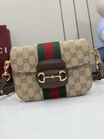 GG original canvas horsebit 1955 small shoulder bag 866762 sand