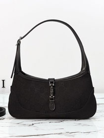 GG original canvas jackie 1961 slim medium shoulder bag 863137 black