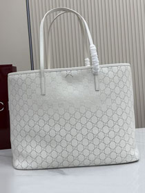 GG original calfskin tribeca large tote bag 874745 white