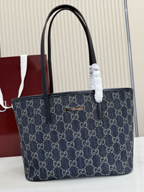 GG original denim tribeca small tote bag 875236 blue 