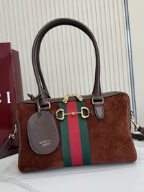 GG original suede borsetto medium boston bag 866732 brown