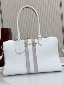 GG original calfskin borsetto large boston bag 866734 white