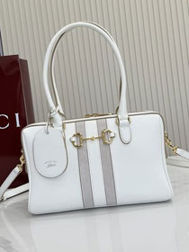 GG original calfskin borsetto medium boston bag 866732 white