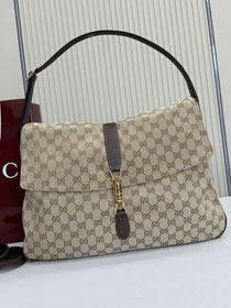GG original canvas jackie flap large crossbody bag A005ZI sand