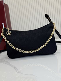GG original canvas lady lunetta chain small shoulder bag A0034B black