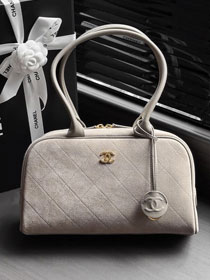CC suede calfskin medium bowling bag AS6580 grey