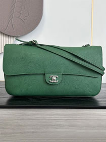 CC grained calfskin maxi flap bag AS6231 green