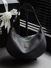 CC grained calfskin hobo handbag AS6570 black