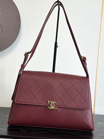 CC lambskin maxi flap bag AS6482 bordeaux