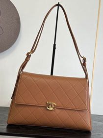 CC lambskin maxi flap bag AS6482 brown